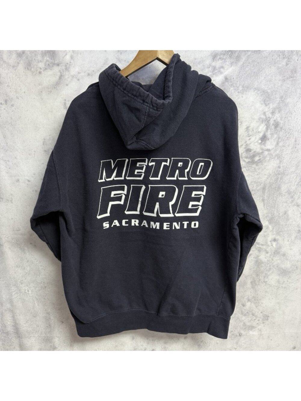 Sacramento Metro Fire Hoodie Pullover Mens Large Independent Trading Co Blue